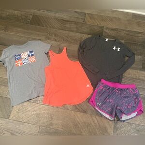 4 piece Under Armour and Adidas lot